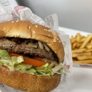 Charburger &amp; fries