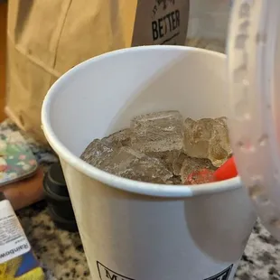 Apparently this is how much ice they give you when you ask for lite ice. :(