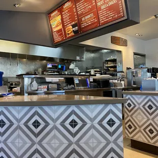 the counter and menu