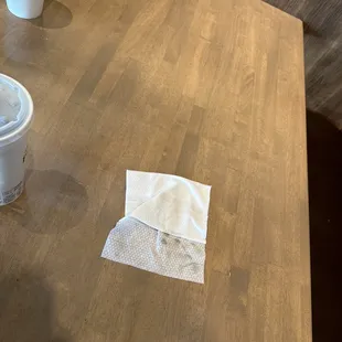 Gave me a rag so she can go talk to the high school kids