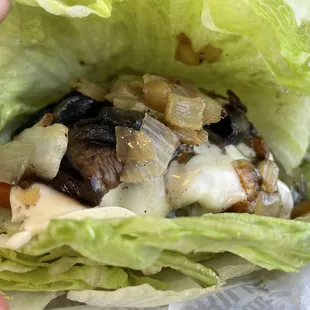 Portabella Char lettuce wrap
