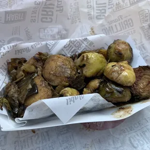 Garlic seared brussel sprouts