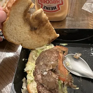 Santa Barbara Charburger missing avocado