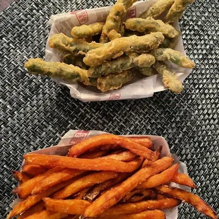 Tempura Green Beans and Sweet Potato Fries