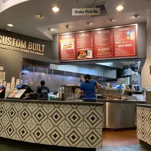 the counter and menu