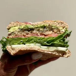 Beautifully layered Veggie Burger!