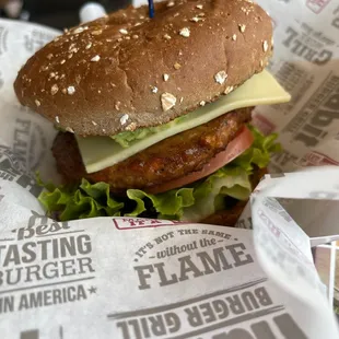 Veggie burger with cheese