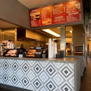 the counter and menu