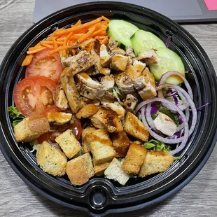 Grilled chicken salad with teriyaki sauce