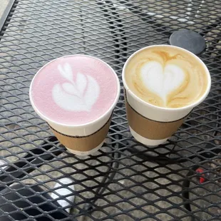 Heart beet and marzipan lattte yummmmm