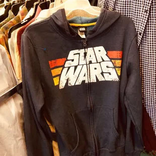 Some of the great clothing. Vintage Star Wars hoodie.