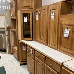 Several kitchen cabinets