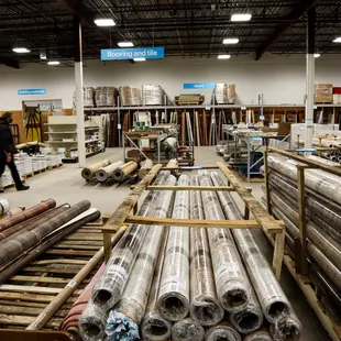 Never used carpet donated from local flooring vendors is only 50 cents per square foot