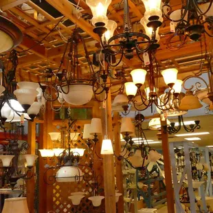 A cool lighting department with lots of good deals, both new and used