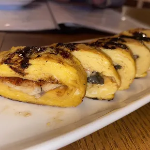 a close up of a plate of food