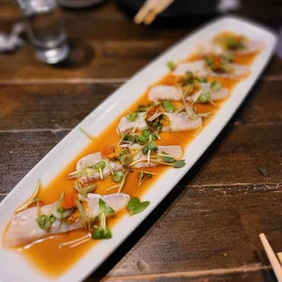 Halibut &amp; Uni Carpaccio