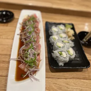 Yellowtail jalapeño and Cali roll