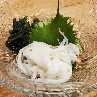 Cucumber salad with mountain yam