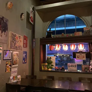 Inside the restaurant facing the front