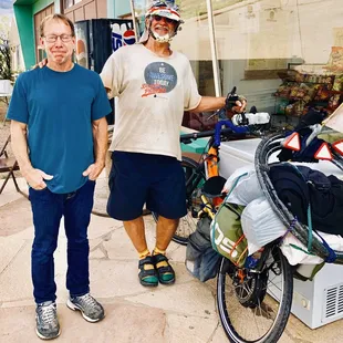 HATCHITA FIID MART &amp; Palomas Bike Site owner/operator JEFF posing with me("Juanito")in front of his store.
