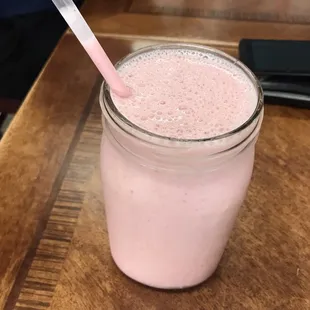 Strawberry banana with mango smoothie