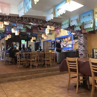 the interior of a mexican restaurant