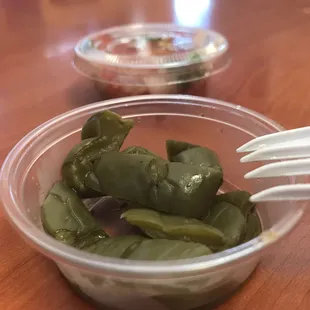 Nopalitos from the bar, they are tasty.