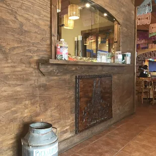 an old tin can in a restaurant