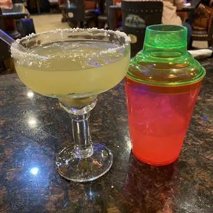 a margarita and a drink