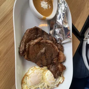 Steak and eggs