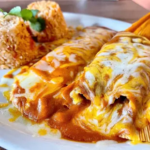 Enchilada and Beef Tamal Combo