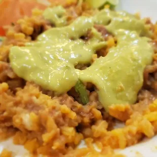 The green salsa had some heat and I poured it on my rice and beans