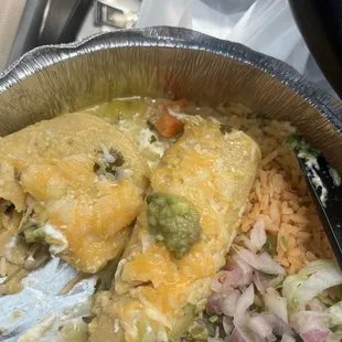 Enchiladas verde - came cold, cheese sparse and unmelted, where's the verde?