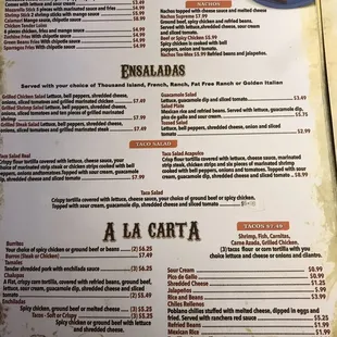 Menu as of Sept 27,2017