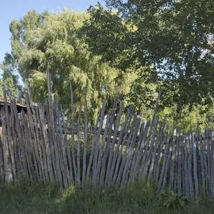 Stick fence outside