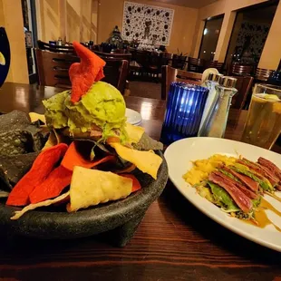 Appetizers: Guacamole &amp; Seared Ahi Tuna  Drinks: Michelada w/ Dos XX