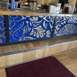 Beautiful bar done by a local artist.