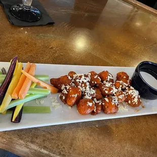 Red chili cauliflower. Yum so good I danced in my chair.