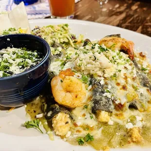 Blue Corn Blue Crab Enchiladas