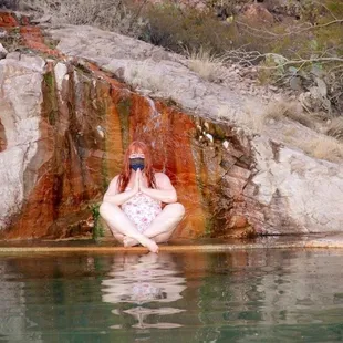 Ah the Serenity of the Hacienda del Camino Real Hot Spring waterfall