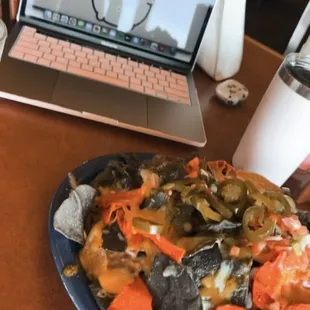a plate of nachos