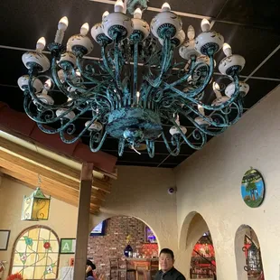 Lovely chandelier at the entrance