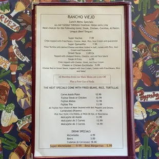 WEEKDAY MENU SPECIALS