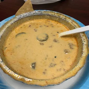 Choriqueso. Wouldn&apos;t get it again,More like a soup then a dip. Giant chunks of tomatoes. Taste was good though