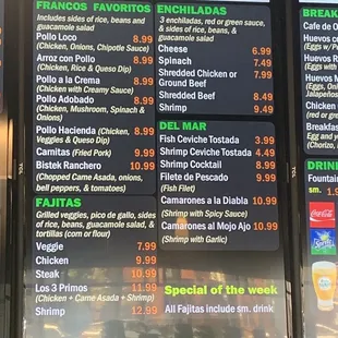 menu