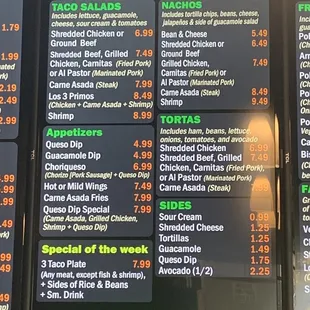 menu
