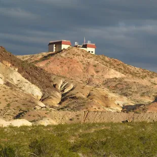 I am looking at the Hacienda Hotel from the River Mountains Loop Trail.