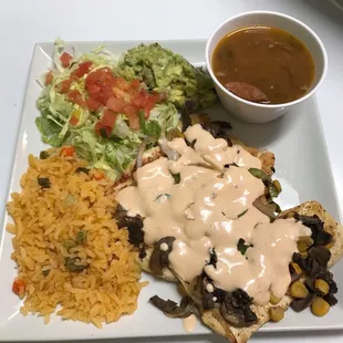 a plate of mexican food