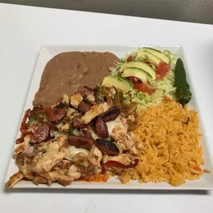 a plate of mexican food