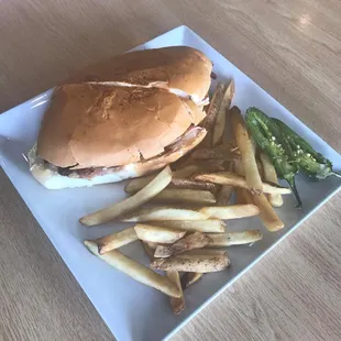 a sandwich and french fries